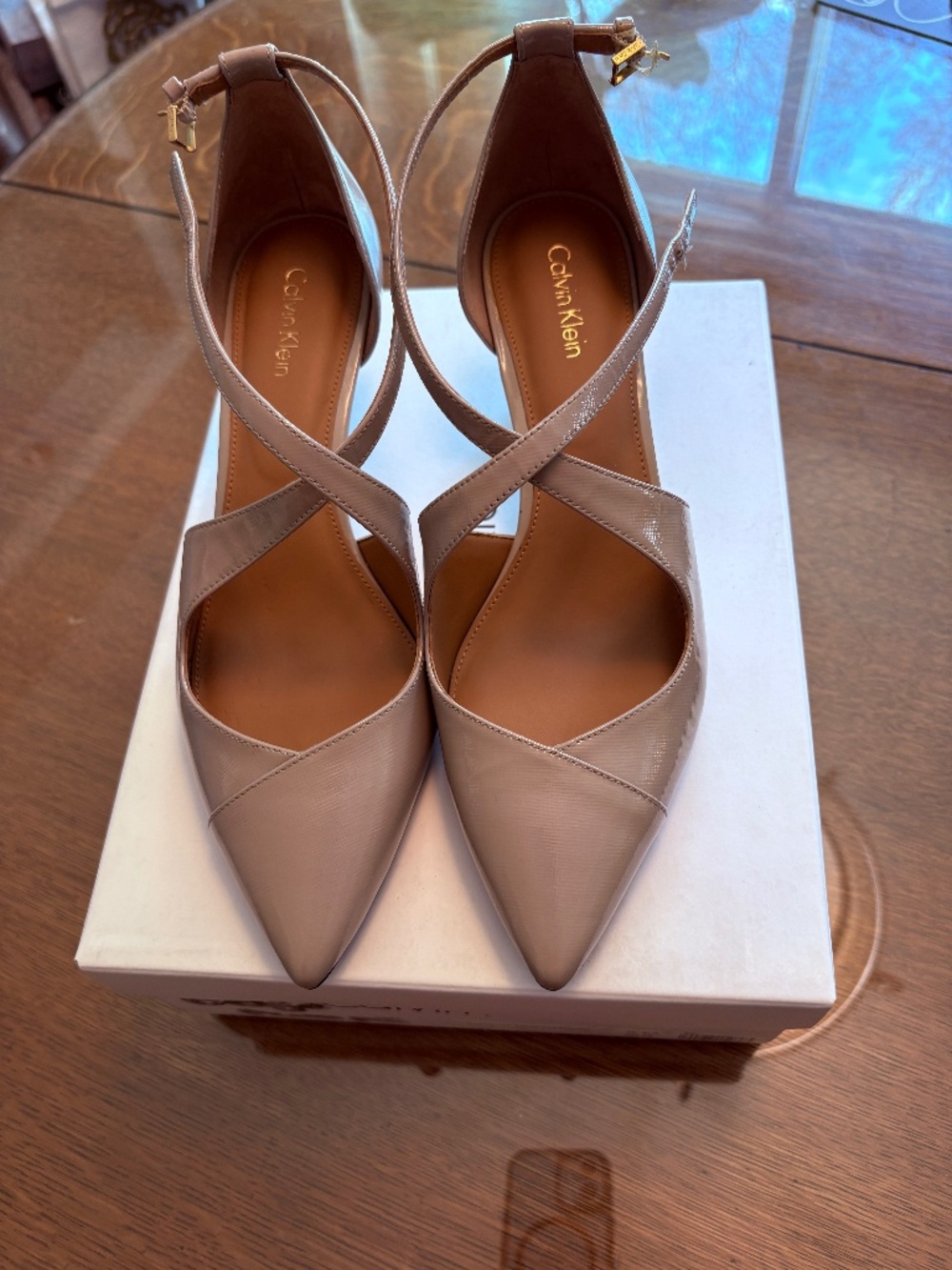 Calvin Klein Payette Mini Saffiano Heels, size 8M, New in the box